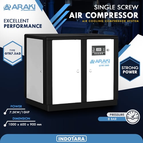 ARAKI SINGLE SCREW AIR COMPRESSOR GTR7.5AD - 8BAR