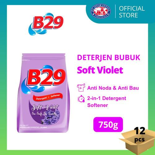 B29 POWDER DETERGENT SOFTENER VIOLET 750GR GST BAG (12 Pcs) - DETERJEN BUBUK