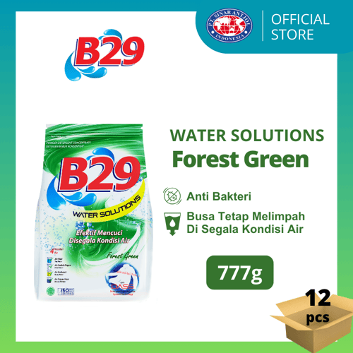 B29 DETERGENT POWDER WATERSOLUTION FOREST GREEN 750GR GST BAG (12 Pcs) - DETERJEN BUBUK