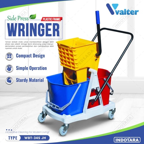 Alat Pel Mop Wringer Trolley Single & Double Bucket Valter WBT-34S