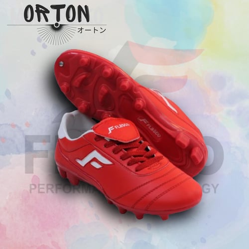 Sepatu Bola Orton / Sepatu Bola Kulit Asli / Sepatu Original Merah Size 38 39 40 41 42 43 44