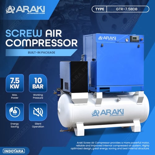 Araki Air Compressor Systems Built-in Package GTR-7.5BDB