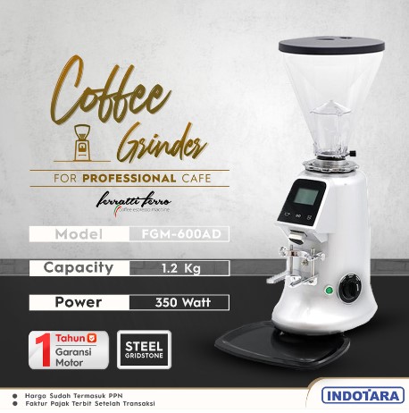 Coffee Grinder Machine / Alat Penggiling Kopi Ferratti Ferro FGM-600AD - Putih