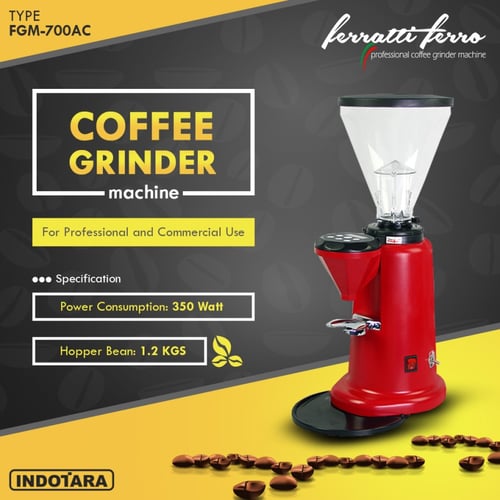Coffee Grinder Machine Alat Penggiling Kopi Ferratti Ferro FGM-700AC - Merah
