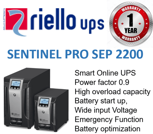 UPS Riello Sentinel Pro SEP 2200 VA / Smart Online UPS Riello 2.2 KVA Copy