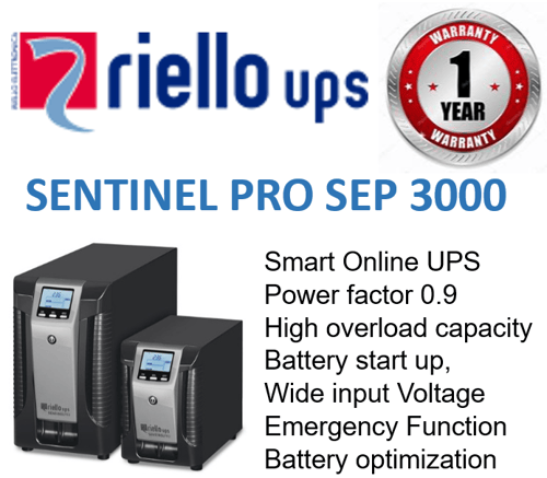 UPS Riello Sentinel Pro SEP 3000 VA / Smart Online UPS Riello 3 KVA Copy Copy