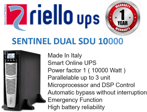 UPS Riello Sentinel Dual SDU 10000 VA / Smart Online UPS Riello 10 KVA Copy