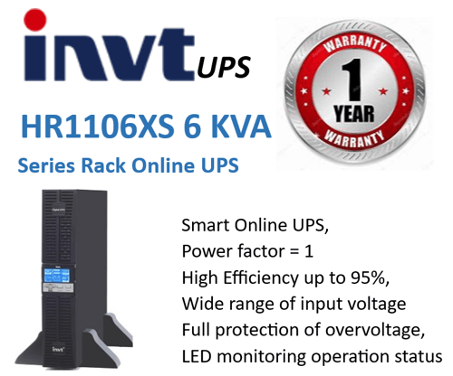 Smart Online UPS INVT 6000 VA / UPS tipe Rack 6 KVA 