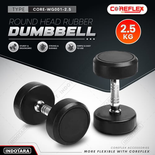 Coreflex Dumbbell 2.5 KG Rubber Dumbell Barbell