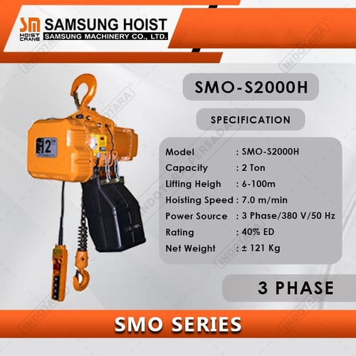 Electric Chain Hoist Samsung SMO Series 3 Phase SMO S2000H
