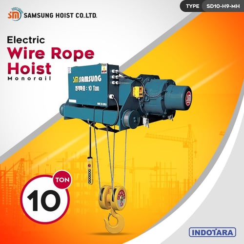 Electric Wire Rope Hoist 10 Ton Samsung Hoist SD10 - 9 Meter