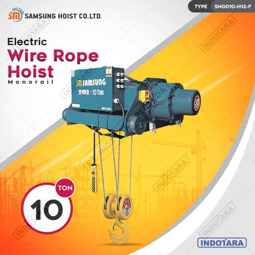 Electric Wire Rope Hoist 10 Ton Samsung Hoist SN0010-H12-F