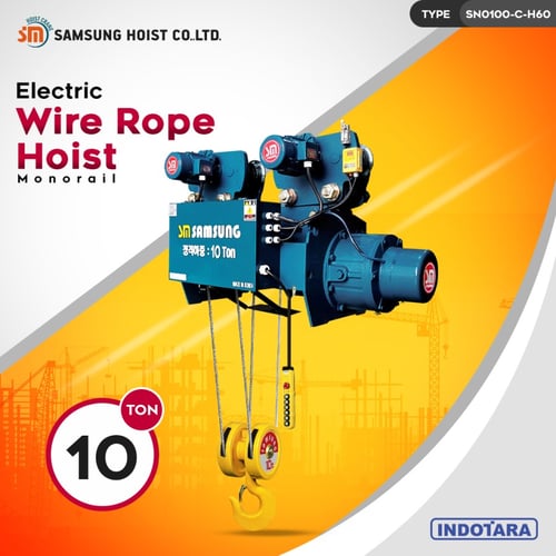 Electric Wire Rope Hoist 10 Ton Samsung Hoist SN0100 - 60M Type C