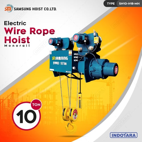 Electric Wire Rope Hoist 10 Ton Samsung Hoist Type SN10-H18-MH
