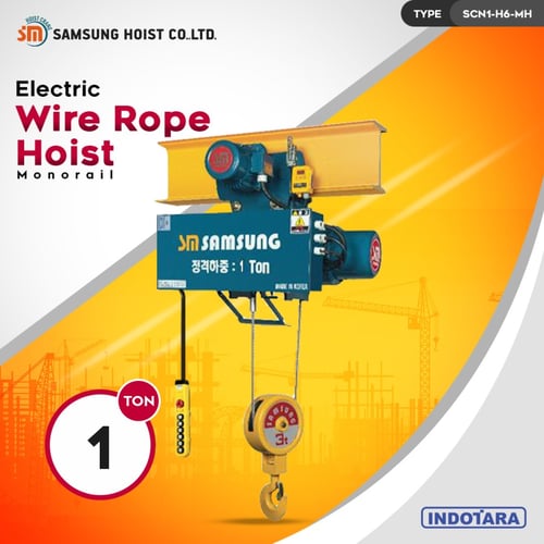 Electric Wire Rope Hoist 1 Ton Samsung Hoist SCN01 - 6M Creep Speed