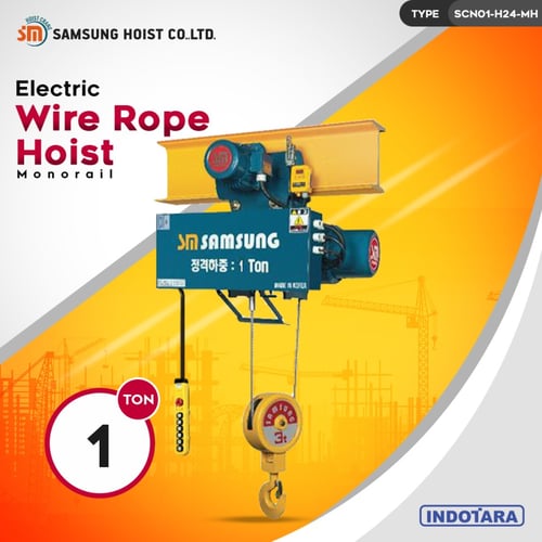 Electric Wire Rope Hoist 1 Ton Samsung Hoist SCN01 - 24M