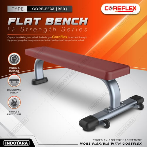 Flat Bench CORE-FF36 Alat Fitness Coreflex - Merah