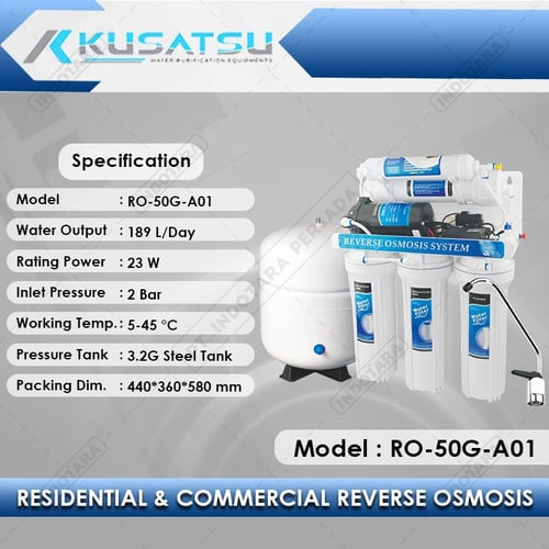Kusatsu Reverse Osmosis RO-50G-A01 5-Stages 189 L