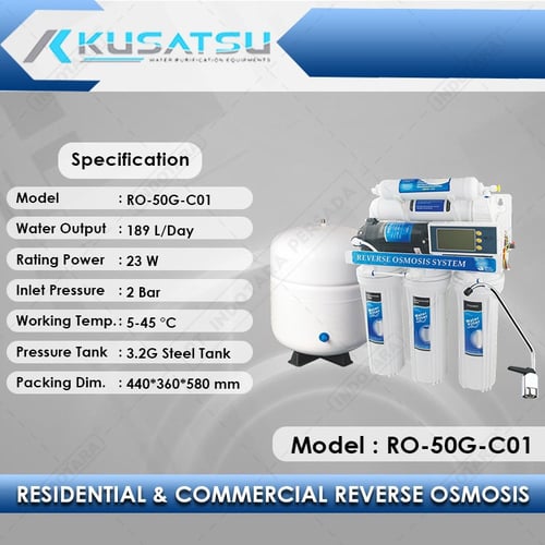 Kusatsu Reverse Osmosis RO-50G-C01 Auto Flush 189 L