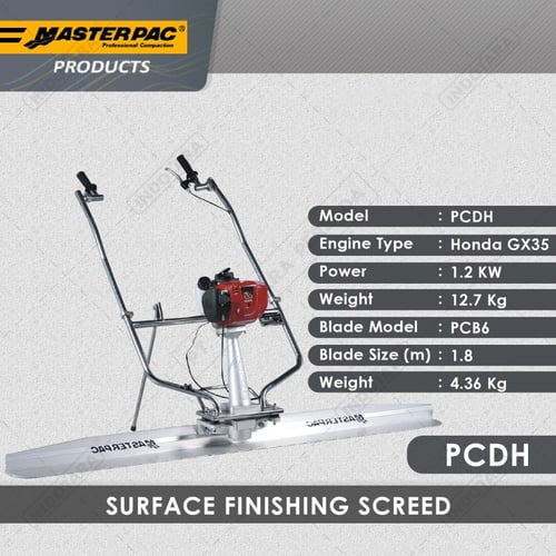Masterpac Surface Finishing Screed PCDH Screed Blade PCB-6 1.8M