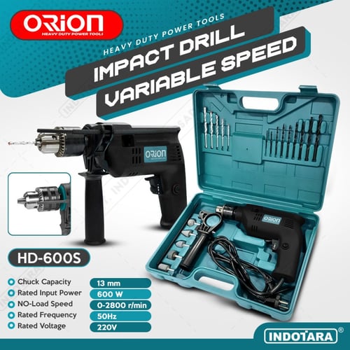 Mesin Bor / Impact Drill Listrik Orion - HD600S - Onyx Black