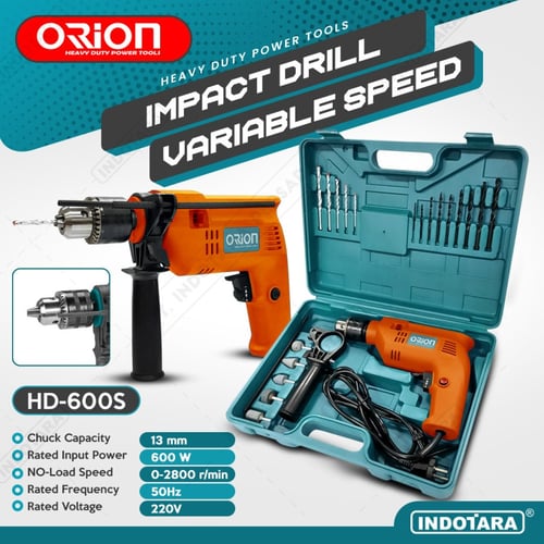 Mesin Bor / Impact Drill Listrik Orion - HD600S - Dark Orange