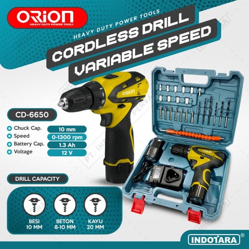 Mesin Bor Baterai Tangan/Cordless Drill Battery Orion CD6650 2 Battery - Yellow
