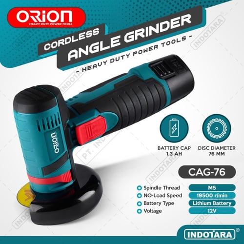 Mesin Gerinda Baterai Tangan / Cordless Angle Grinder Orion CAG-76
