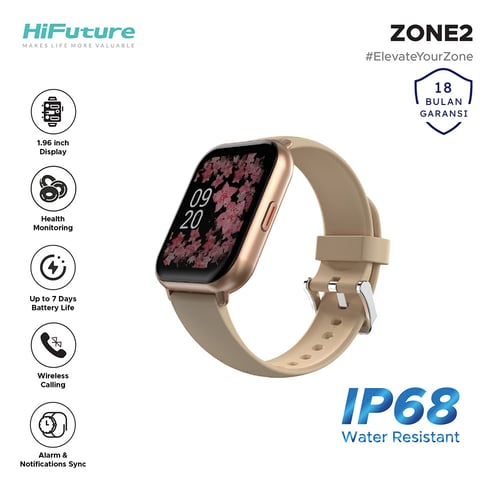 HiFuture FutureFit Zone2 Wireless Calling Smartwatch IPS Display Health Monitor IP68 - Pink