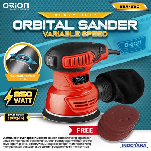 Orbital Sander Mesin Amplas Orbital Kayu/Tembok - Orion SER-850 - Corsa Red