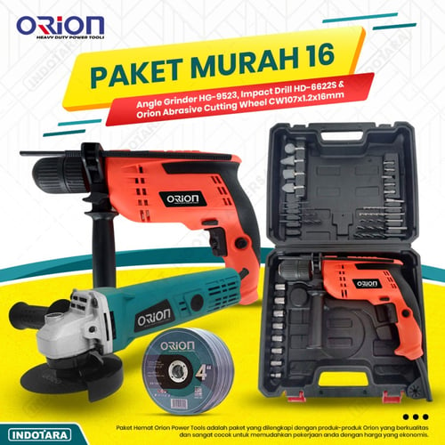 Paket Murah 16 - Gerinda Tangan HG9523 - Mesin Bor Tangan HD6622S