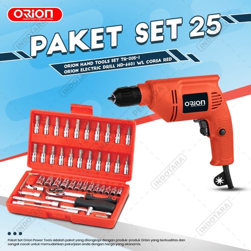 Paket Set 25 - Electric Drill HD-6601 - Hand Tools TR-005-1