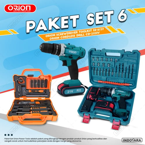 Paket Set 6 - Cordless Drill CD-2100V - Toolkit SS-8139