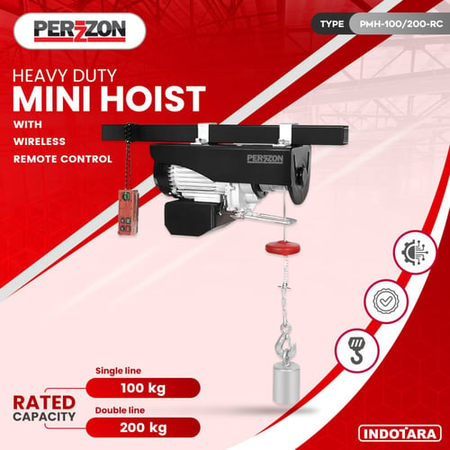 Perzzon Mini Electric Hoist With Wireless Remote Control - 100/200Kg