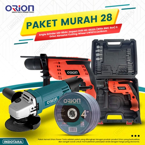 Paket Murah 28 - Gerinda Tangan HG954V - Mesin Bor Tangan HD6622S