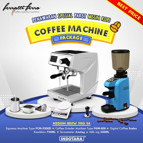 Paket mesin kopi Espresso Medium Brew Pro 52 - 53 - 54 - Blue