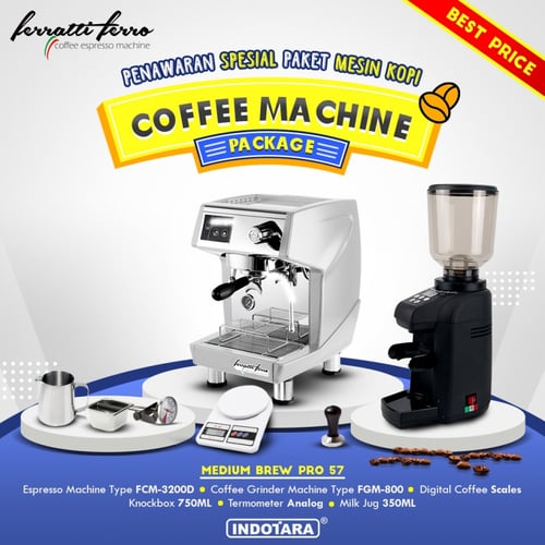 Paket mesin kopi Espresso Medium Brew Pro 55 - 56 - 57 - Hitam