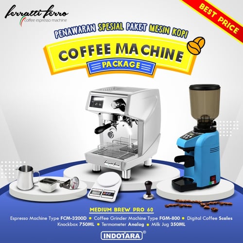 Paket mesin kopi Espresso Medium Brew Pro 58 - 59 - 60 - Blue