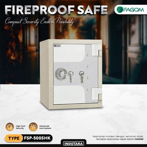 Brankas Besi Anti Api Exclusive Safes FAGOM With Double Key Lock - SHK Series - 45x45x50 Cm