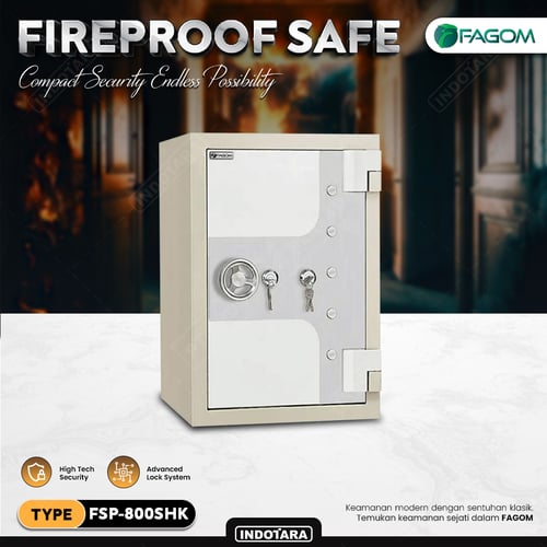 Brankas Besi Anti Api Exclusive Safes FAGOM With Double Key Lock - SHK Series - 55x55x80 Cm