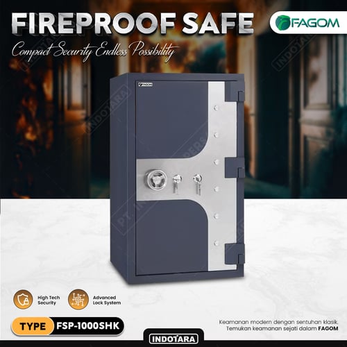 Brankas Besi Anti Api Exclusive Safes FAGOM With Double Key Lock - SHK Series - 60x60x100 Cm