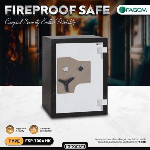 Brankas Besi Anti Api Exclusive Safes FAGOM With Double Key Lock - AHK Series - 50x50x70 Cm