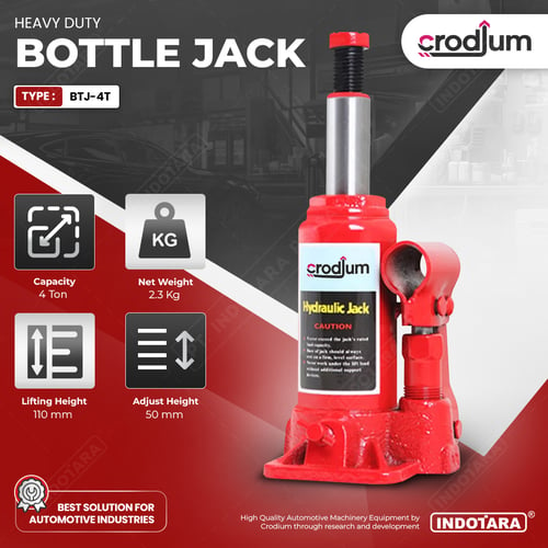 Dongkrak Botol 4 TON - Crodium Hydraulic Jack BTJ-4T