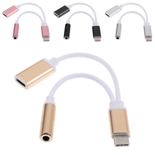 Adaptor Cable USB Type C to 3.5mm Jack Audio Charger 2in1