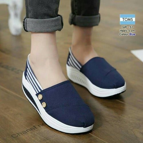 Sepatu Tom Kancing Blaster Korean Style - Blue