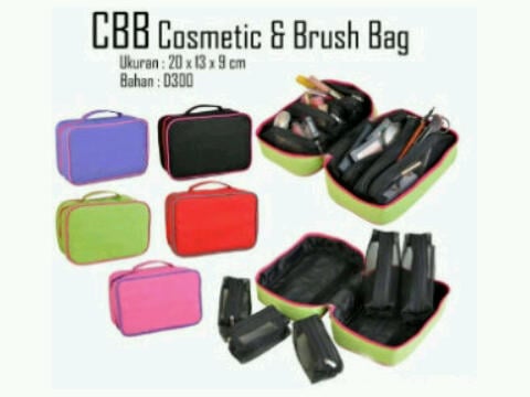 CBB Cosmetic Brush Bag (Tempat Kosmetik dengan 5 pouch) dengan cermin