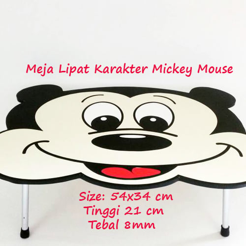 Meja Lipat Karakter Mickey Mouse  (Bahan Multipleks bukan Particle Board)