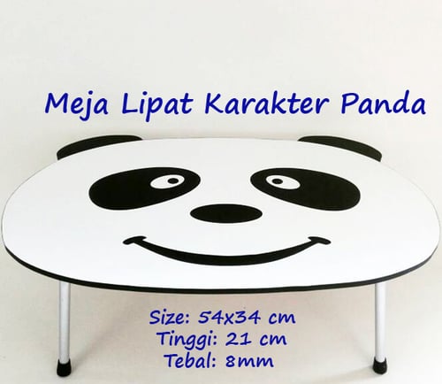 Meja Lipat Karakter Panda Cowok  (Bahan Multipleks bukan Particle Board)