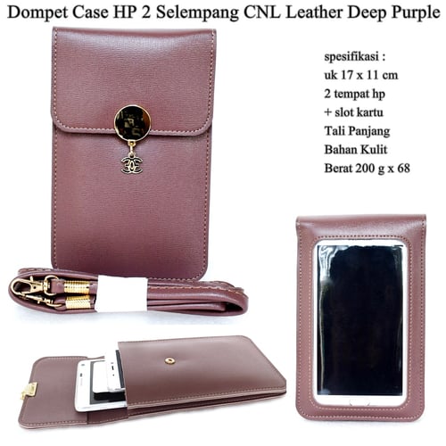 Dompet Case Hp 2 Selempang CNL Leather Purple