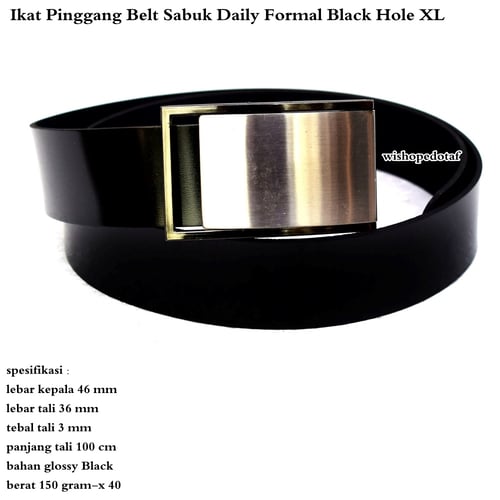 Ikat pinggang / sabuk / belt daily formal wanita / pria black - HOLE XL